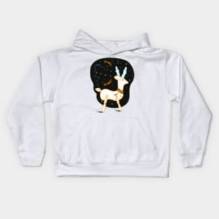 Reindeer Christmas decoration on night background Kids Hoodie